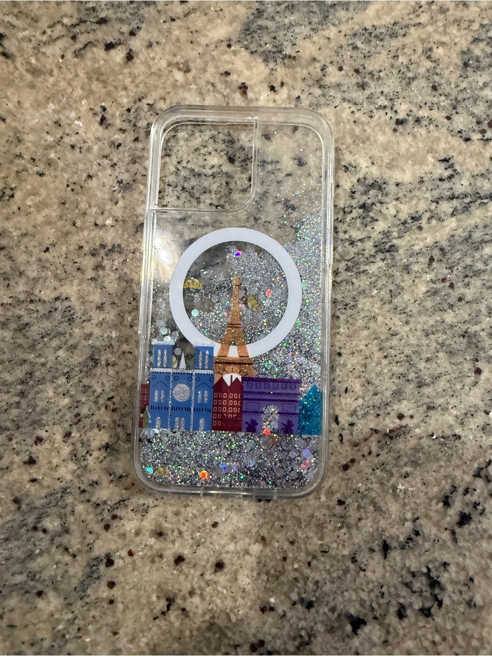 Glitter City Skyline Ring Grip Phone Case - Multicolor